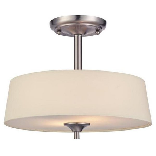 Westinghouse Westinghouse 6225700 Parker Mews Two Light Semi Flush Ceiling Fixture; Brushed Nickel 6225700